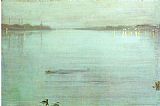 James Abbott McNeill Whistler Nocturne- Blue and Silver painting